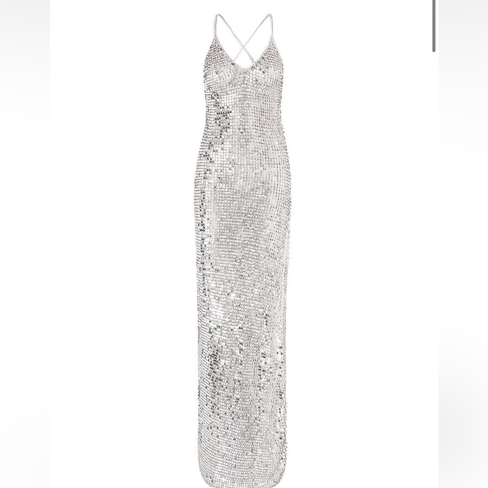 Retrofête Marie Silver Sequin Dress